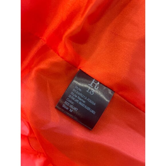 R13 Peak Lapel Ragged Blazer Red Velvet Size Medium NWT $1,295 - Picture 7 of 8